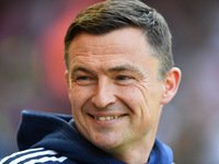 Paul Heckingbottom, manager of Sheffield United during the Sky Bet Championship Play-Off Semi-Final 1st leg between Sheffield United and No...