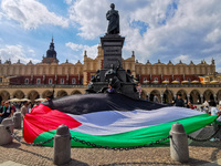 Palestnians and supporters attend Solidarity with Palestine protest at the Main Square to mark the 74th anniversary of the Nakba, the Palest...