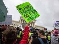 Opposing demonstrators confront each other outside of the Supreme Court during the pro-abortion rights Bans Off Our Bodies Women's March in...