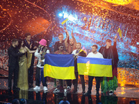 Kalush Orchestra (Stefani?) Ukraine The winners of he Eurovision Song Contest Grand Final on 14 May 2022 at Pala Olimpico, Turin, Italy. Pho...