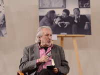 Writer Hernán Lara Zavala, speaks during the homage to the writer Carlos Fuentes (1928-2012) ten years after his death to remember the Mexic...