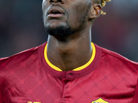 Tammy Abraham of AS Roma looks on during the Serie A match between AS Roma and Venezia Fc on May 14, 2022 in Rome, Italy.  (
