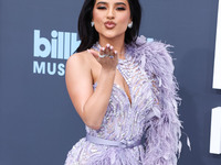 American singer/actress Becky G (Rebbeca Marie Gomez) wearing a Zuhair Murad dress with Hueb, Djula, 64 Facets and Kallati jewelry arrives a...