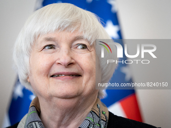 U.S. Treasury Secretary Janet Yellen at the Ministry of Finance in Warsaw, Poland on May 16, 2022 (