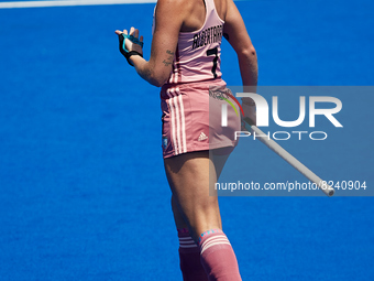 Agustina Albertarrio of Argentina smiles during the FIH Hockey Pro League Women game between Spain and Argentina at Estadio Betero, May 15,...