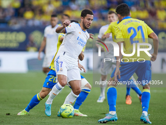 Eden Hazard of Real Madrid in action during the Spanish championship La Liga football match between Cadiz CF and Real Madrid on May 15, 2022...