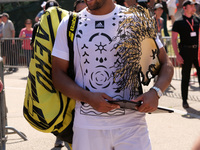 Tribute to Jo-Wilfried Tsonga (FRA) after his defeat against Alex Molcan (SK) during the round of 32 at the Open Parc Auvergne-Rhone-Alpes L...