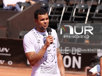 Jo-Wilfried Tsonga (FRA) after his defeat against Alex Molcan (SK) during the round of 32 at the Open Parc Auvergne-Rhone-Alpes Lyon 2022, A...