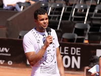 Jo-Wilfried Tsonga (FRA) after his defeat against Alex Molcan (SK) during the round of 32 at the Open Parc Auvergne-Rhone-Alpes Lyon 2022, A...