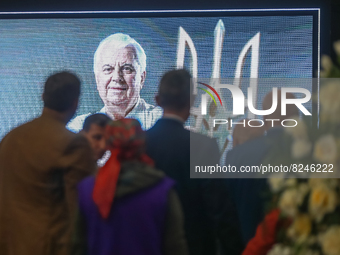 People came to say goodbye to the first President of Ukraine Leonid Kravchuk, who died on May 14 after a long illness, May 17, 2022 (