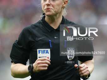 LONDON, ENGLAND - MAY 15:Referee Kirsty Dowie during Women's  FA Cup Final between Chelsea Women and Manchester City Women  at Wembley Stadi...