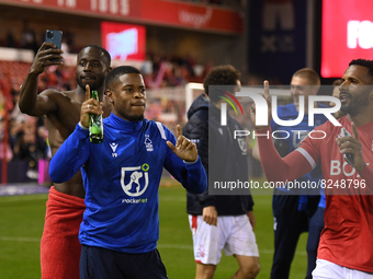 
Nottingham Forest players celebrate during the Sky Bet Championship Play-Off Semi-Final match between Nottingham Forest and Sheffield Unite...