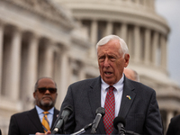 House Majority Leader Steny Hoyer (D-MD) speaks during a press conference marking the 25th anniversary of the New Democrat Coalition.  The 9...