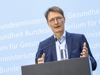 German Health Minister Karl Lauterbach addresses the media during the presentation of Government's vaccination strategy at the German Health...