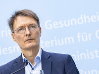 German Health Minister Karl Lauterbach addresses the media during the presentation of Government's vaccination strategy at the German Health...