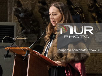 Daniela Mapelli, rector of Padua University, speaks during the ceremony during the ceremony for the 800th anniversary of the University of P...