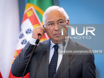 Portuguese Prime Minister Antonio Costa speaks during a joint press conference with Polish Prime Minister Mateusz Morawiecki, at the Chancel...