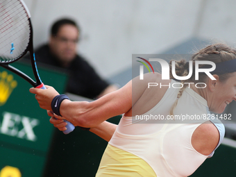 Victoria Azarenka during her match against Ana Bogdan on court 14 in the 2022 French Open finals day two. (