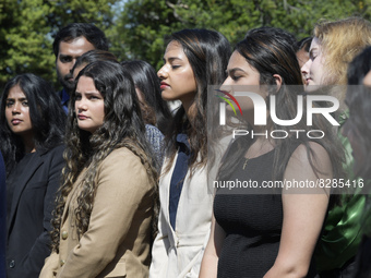 Documented Dreamers Fedora Castelino(NC)(1 right), Eti Sinha(CA)(center) and Millie Ferrera(TX)(1 left) during a press conference about Amer...