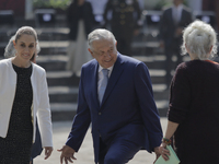 
From left to right: Claudia Sheinbaum Pardo, Head of Government of Mexico City; Andrés Manuel López Obrador, President of Mexico, and Mart...