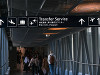 SIgns for Transfer Service inside the Terminal at Helsinki-Vantaa Airport.
On Sunday, May 22, 2022, in Helsinki-Vantaa Airport, Helsinki, Fi...