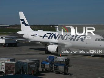 Finnair aircraft at Helsinki-Vantaa Airport.
On Sunday, May 22, 2022, in Helsinki-Vantaa Airport, Helsinki, Finland. (