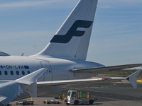 Finnair aircraft at Helsinki-Vantaa Airport.
On Sunday, May 22, 2022, in Helsinki-Vantaa Airport, Helsinki, Finland. (