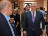 Forza Italia vice-president and sole national coordinator Antonio Tajani in Rieti, to support mayoral candidate Daniele Sinibaldi in the adm...