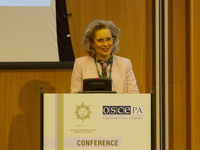 The President of the OSCE PA, Ms Margareta Cederfelt, is seen during her opening address, Nicosia, Cyprus, on May 27, 2022. The Cyprus House...