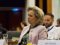 The President of the OSCE PA, Ms Margareta Cederfelt, is seen during the conference, Nicosia, Cyprus, on May 27, 2022. The Cyprus House of R...