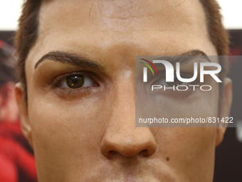 Cristiano Ronaldo's waxwork on display at the Cristiano Ronaldo traveling museum in Lisbon, on October 6, 2015. ( 