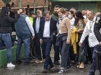 Gustavo Petro, candidate to the presidency for Pacto Histórico arrives to his polling place in a public school in Bogotá, Colombia, on Sunda...