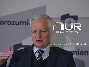 The leader of the Agreement political party, Jarosław Gowin, seen at a press conference in the party office in Krakow.
On Saturday, May 28,...