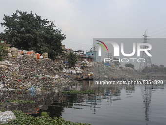 Pollution seen in World Environment Day at buriganga river in Dhaka, Bangladesh.  (