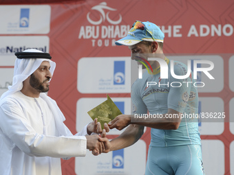 Andrea Guardini , an Italian rider from Astana Pro Team, wins The Adnoc opening stage of the 2015 Abu Dhabi Tour, the 174 km from Qasr Al Sa...