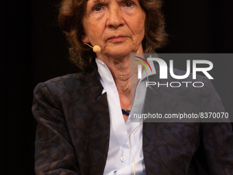 Aleida Assmann, an German professor,  is seen at the phil.cologne International philosophy Festival in Cologne, Germany on June 8, 2022 (