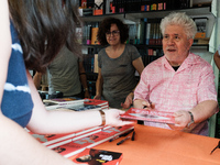 Pedro Almodovar during the signing of copies of the book at the Madrid Book Fair in the Retiro Park in Madrid. June 8, 2022 Spain (