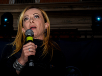 The leader of Fratelli d'Italia, Giorgia Meloni in Rieti. 
Meloni in Rieti to conclude the election campaign of the mayoral candidate of the...