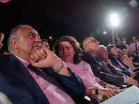 Last meeting of the mayoral candidate of Palermo, of the center-right, Roberto Lagalla, at the Politeama Multisala in Palermo. The candidate...