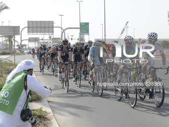 Riders during The Capital second stage of the 2015 Abu Dhabi Tour, the 129 km from Yas Marina Circuit to Yas Mall. After two days of the rac...