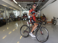 Philippe GIlbert (BMC Racing Team) ahead of The Capital second stage of the 2015 Abu Dhabi Tour, the 129 km from Yas Marina Circuit to Yas M...
