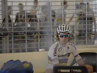 Peter Sagan prepares for the race at the Formula One Yas Marina Circuit, ahead of The Capital second stage of the 2015 Abu Dhabi Tour, the 1...