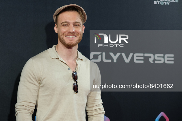 Turkish actor Kerem Bursin attends the photocall of the presentation of NFT in Madrid. June 14, 2022 Spain 