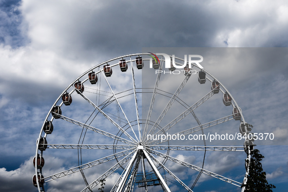 A Ferris wheel in Krakow, Poland on June 15, 2022. 
