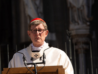 german Cardinal Rainer Maria Woelki holds a mass on Corpus Christi mass in front of Dom Cathedral in Cologne, Germany during the Corpus Chri...