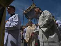 The Corpus Christi procession in Krakow's Market Square.
The Feast of Corpus Christi, also known as the Solemnity of the Most Holy Body and...