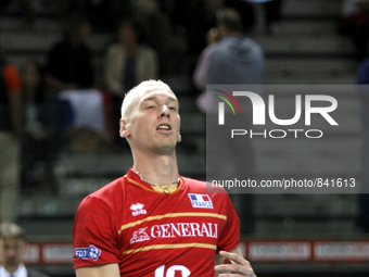 kevin le roux before the european championships man  match between france and estonia at palavela on october 10, 2015 in torino, italy.  (