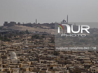 A general view of the tombs of the Mamluk desert region, Cairo, Egypt , on June 21, 2022. (