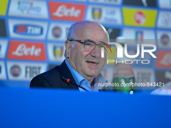 Rome, 'Casa Azzurri Village'  Carlo Tavecchio during conference presentation of football match Italy-Norway, on October 11, 2015.  (