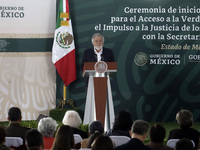 Undersecretary for Human Rights Alejandro Encinas Rodriguez, talks  during the ceremony 'Access to Truth, the historical clarification and t...